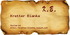 Kretter Bianka névjegykártya